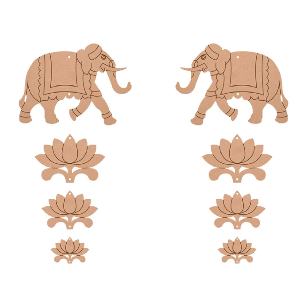 Pichwai Elephant Cutout with Lotus