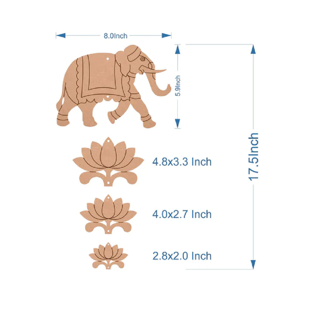 Pichwai Elephant Cutout with Lotus