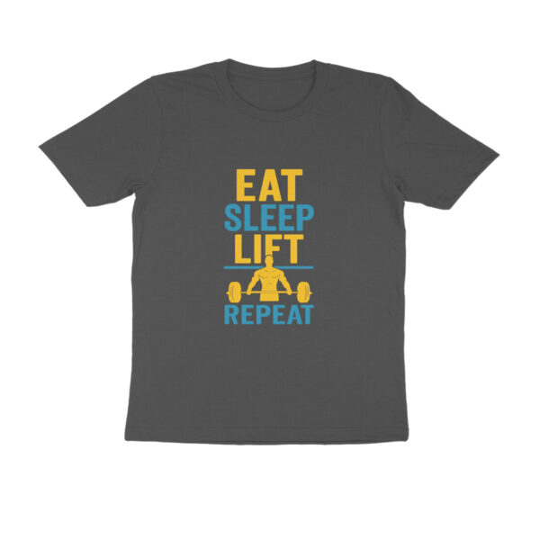 Eat Sleep Lift Repeat Gym T-Shirt – Bodybuilding & Fitness Motivational Tee for Men - Image 3