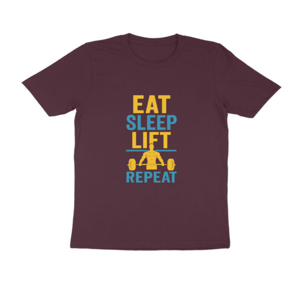 Eat Sleep Lift Repeat Gym T-Shirt – Bodybuilding & Fitness Motivational Tee for Men - Image 9