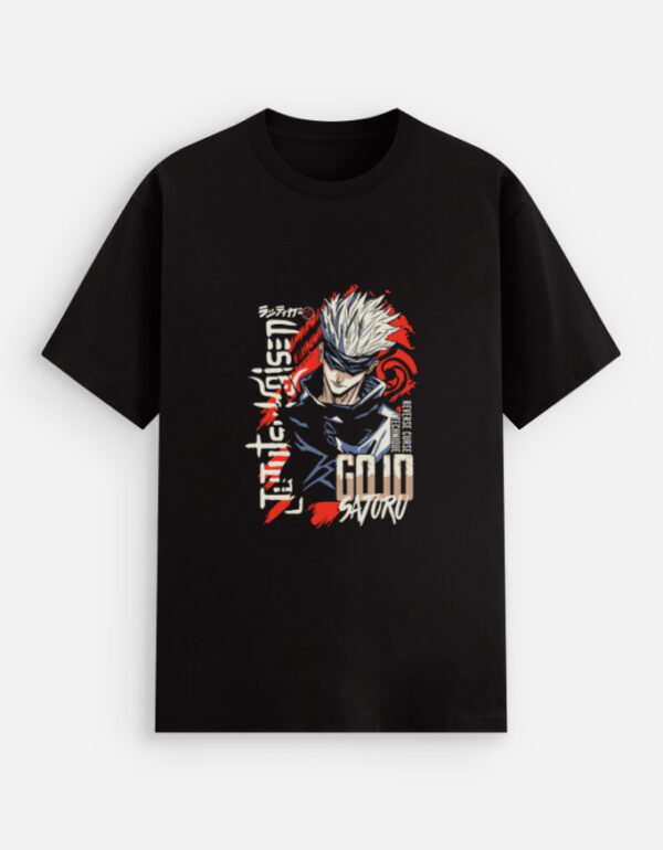 Gojo Satoru Inspired Anime Graphic T-Shirt | Bold Streetwear & Gym Style Unisex Stretch T-shirt - Image 5